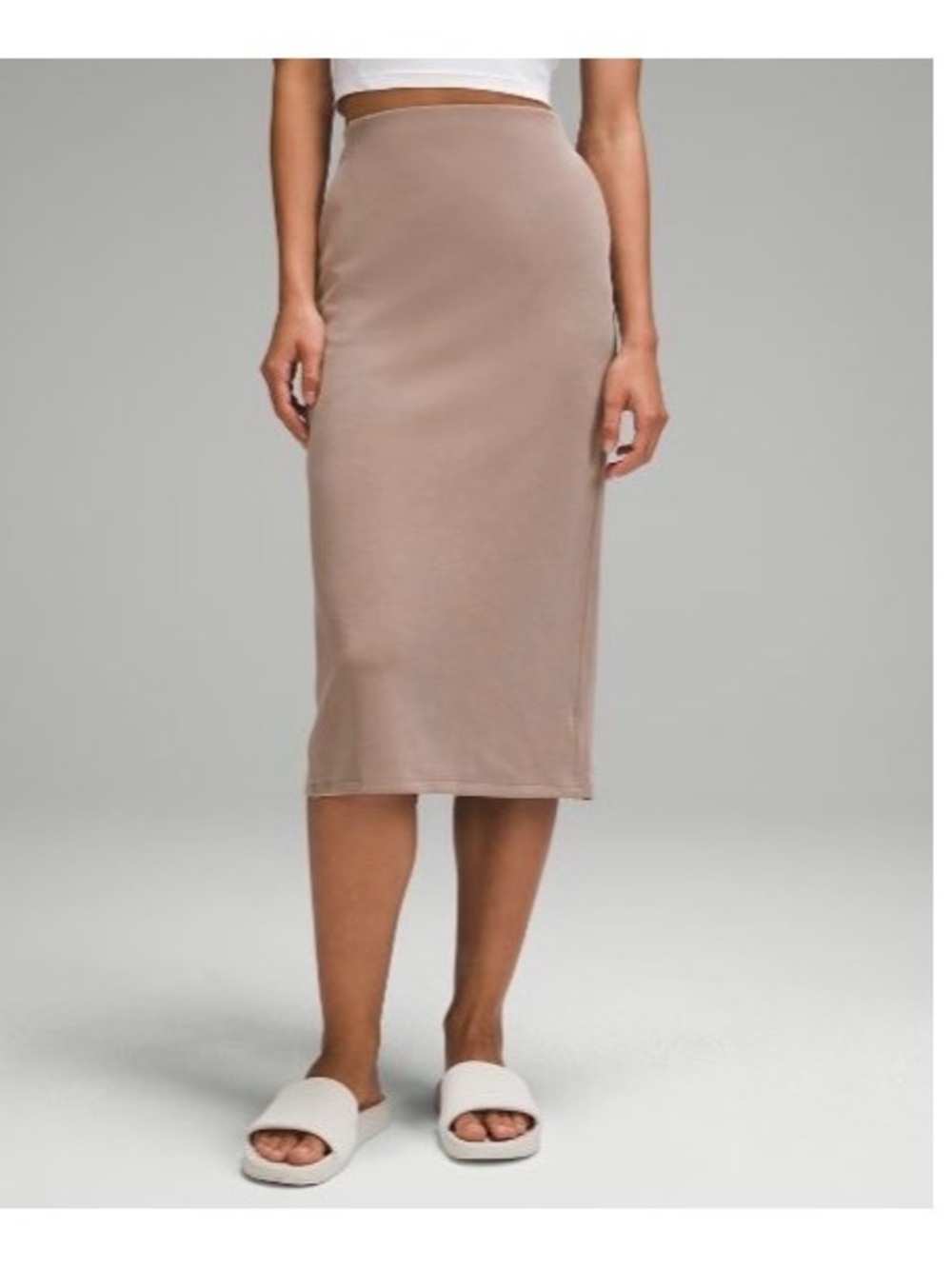 Lululemon Women’s softstreme high rise Taupetastic color Midi Skirt